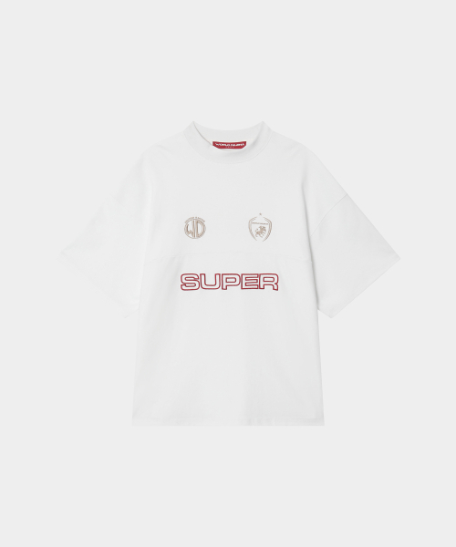 WORLDDILEMA(ワールドジレンマ)の「MOCK NECK EMBLEM HALF T-SHIRTS (WHITE)(Tシャツ/カットソー・レディース・ホワイト・FREE)」の3枚目の写真