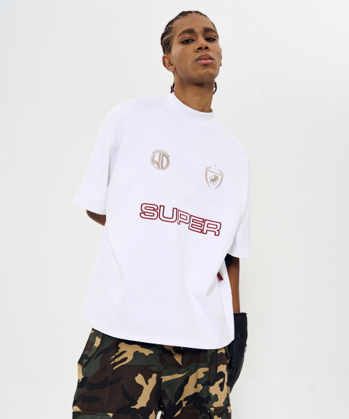 WORLDDILEMA(ワールドジレンマ)の「MOCK NECK EMBLEM HALF T-SHIRTS (WHITE)(Tシャツ/カットソー・レディース・ホワイト・FREE)」の7枚目の写真