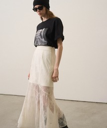 Stretch Lace Tiered Skirt