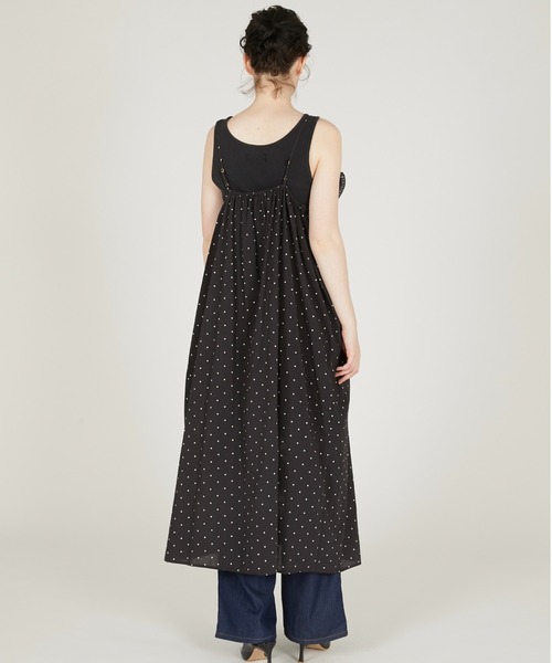 crinkle crinkle crinkle(クリンクルクリンクルクリンクル)の「【crinkle crinkle crinkle】liver lace vintage like cami dress/リヴァーレースヴィンテージライクキャミドレス(ワンピース・レディース・ブラック/ドット・FREE)」の10枚目の写真