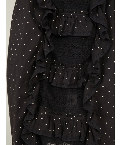 crinkle crinkle crinkle(クリンクルクリンクルクリンクル)の「【crinkle crinkle crinkle】liver lace vintage like cami dress/リヴァーレースヴィンテージライクキャミドレス(ワンピース・レディース・ブラック/ドット・FREE)」の13枚目の写真