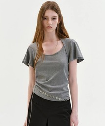 Fano Studios | レイヤードライク フレアスリーブトップス FX26S359【Fano Studios】【2026SS】(Tシャツ/カットソー)