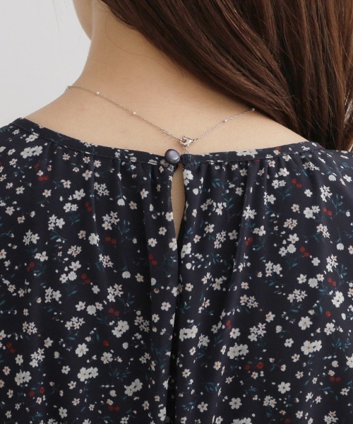 couture brooch(クチュールブローチ)の「【洗える】袖フリル シフォン ギャザーワンピース(ワンピース・レディース・ブラック/ピンク系/ネイビー系・36/42/38/40)」の9枚目の写真