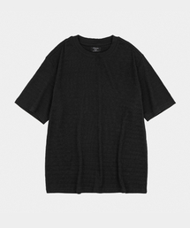 エアウェーブシャールストライプ半袖Tシャツブラック
