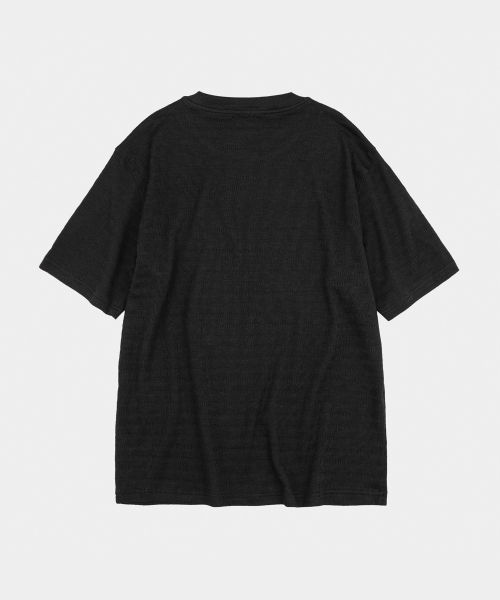 LETTERCOMO（レテルコモ）の「エアウェーブシャールストライプ半袖Tシャツブラック（Tシャツ/カットソー・メンズ・ブラック・LARGE/MEDIUM）」の2枚目の写真