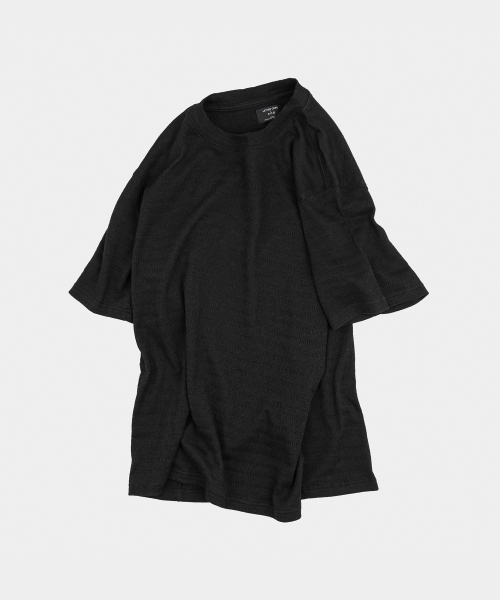 LETTERCOMO（レテルコモ）の「エアウェーブシャールストライプ半袖Tシャツブラック（Tシャツ/カットソー・メンズ・ブラック・LARGE/MEDIUM）」の3枚目の写真
