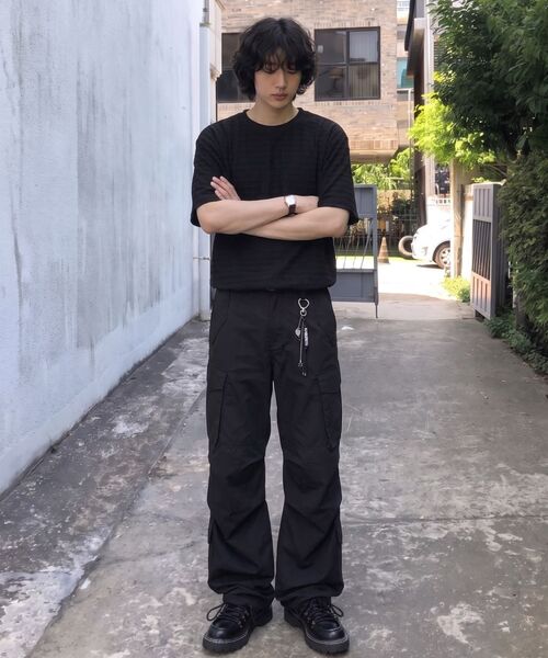 LETTERCOMO（レテルコモ）の「エアウェーブシャールストライプ半袖Tシャツブラック（Tシャツ/カットソー・メンズ・ブラック・LARGE/MEDIUM）」の8枚目の写真
