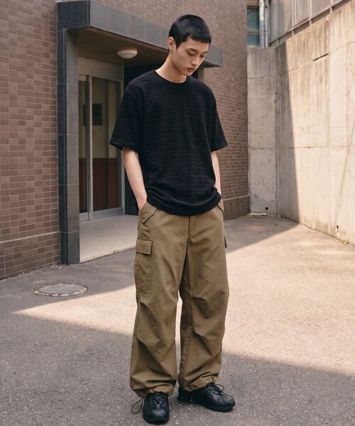 LETTERCOMO（レテルコモ）の「エアウェーブシャールストライプ半袖Tシャツブラック（Tシャツ/カットソー・メンズ・ブラック・LARGE/MEDIUM）」の9枚目の写真