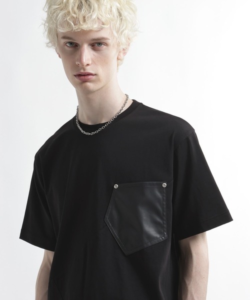 HARE(ハレ)の「【SET UP対応】ビルディングレザーポケットカットソー(HARE)(Tシャツ/カットソー・メンズ・グレー/ブラック・FREE)」の8枚目の写真