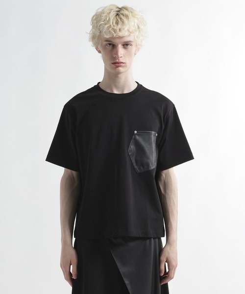 HARE(ハレ)の「【SET UP対応】ビルディングレザーポケットカットソー(HARE)(Tシャツ/カットソー・メンズ・グレー/ブラック・FREE)」の11枚目の写真