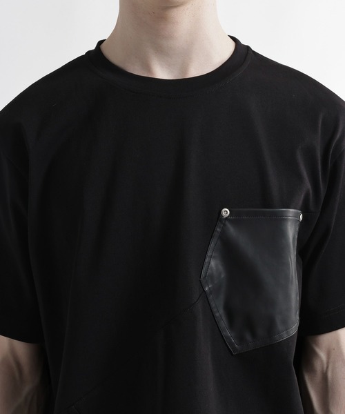 HARE(ハレ)の「【SET UP対応】ビルディングレザーポケットカットソー(HARE)(Tシャツ/カットソー・メンズ・グレー/ブラック・FREE)」の14枚目の写真