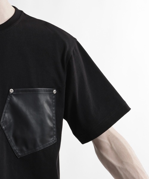 HARE(ハレ)の「【SET UP対応】ビルディングレザーポケットカットソー(HARE)(Tシャツ/カットソー・メンズ・グレー/ブラック・FREE)」の15枚目の写真