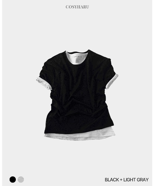 COSYHARU(コシハル)の「プレミアムエッセンシャルクロップマッスルT(Tシャツ/カットソー・メンズ・ホワイト/ライトグレー/カーキ/チャコール/ブラック・LARGE/MEDIUM)」の11枚目の写真