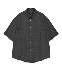 HERITAGE MINIMAL CROPPED CHECK HALF SHIRT (CHARCOAL)