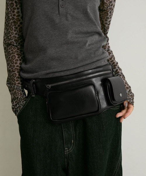 PBLIM(ページボーイリム)の「《UNISEX》ベルトバッグ(ボディバッグ/ウエストポーチ・レディース・ブラック/ブラウン・FREE)」の3枚目の写真