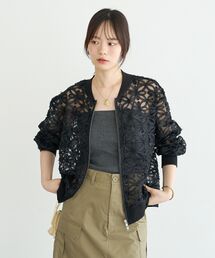 フラワーレースブルゾン