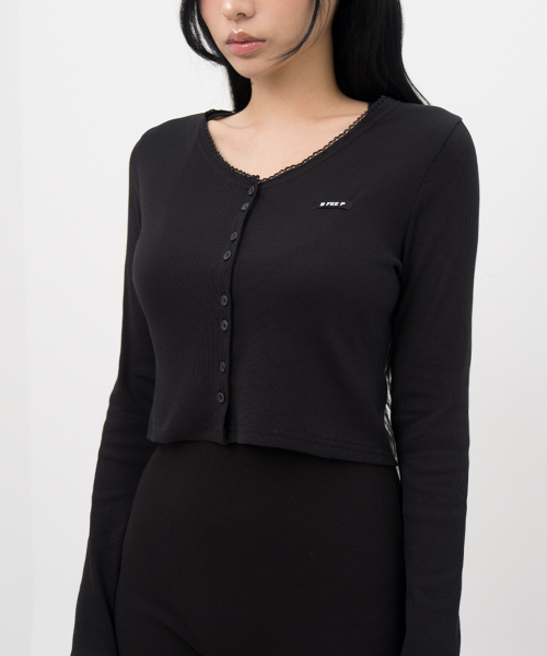 BFEEP(ビーピーピ)の「DOUBLE BUTTON LACE CARDIGAN_BLACK(カーディガン/ボレロ・レディース・その他・FREE)」の2枚目の写真