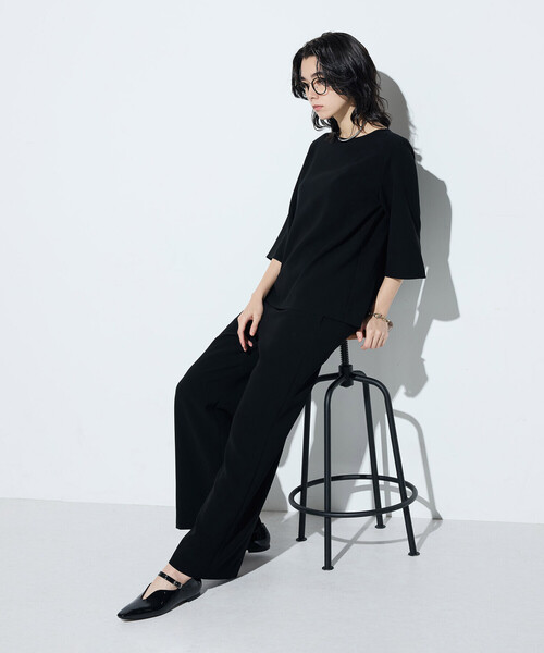 COMME CA(コムサ)の「〔 TALLサイズ 〕 トリアセダブルクロス パンツ(その他パンツ・レディース・グレイッシュベージュ/ブラック・15号/13号)」の3枚目の写真