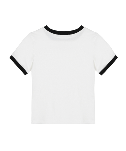 NICK&NICOLE(ニックアンドニコール)の「NICOLE EMBROIDERY RINGER CROP TOP_WHITE(Tシャツ/カットソー・レディース・その他・FREE)」の2枚目の写真