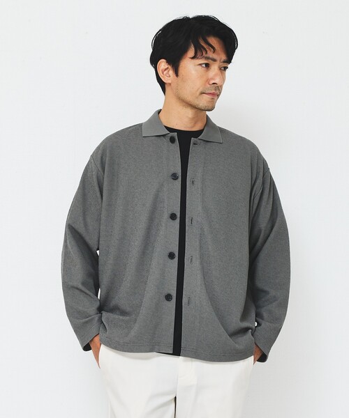ABAHOUSE GRAY(アバハウスグレイ)の「【アンサンブル対応】ピケパイル カーディガン/シャツ(カーディガン/ボレロ・メンズ・ネイビー/ブラウン/チャコールグレー・46/48)」の2枚目の写真