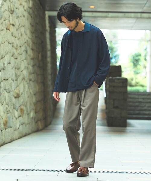 ABAHOUSE GRAY(アバハウスグレイ)の「【アンサンブル対応】ピケパイル カーディガン/シャツ(カーディガン/ボレロ・メンズ・ネイビー・46/48)」の9枚目の写真