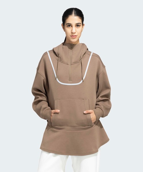 adidas by Stella McCartney(アディダスバイステラマッカートニー)の「adidas By Stella McCartney ペプラム フーディー / ハーフジップ / アディダス adidas(パーカー・レディース・ブラウン・SMALL/LARGE/MEDIUM/X-LARGE)」の3枚目の写真