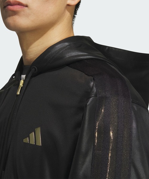 adidas(アディダス)の「Stadium Gold ルーズフィット フード付きトラックトップ / ジャージ / アディダス adidas(マウンテンパーカー・メンズ・ブラック・SMALL/MEDIUM/LARGE/X-LARGE/XX-LARGE/X-SMALL/3XL)」の5枚目の写真