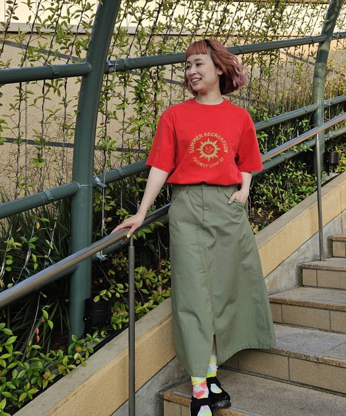 GREEN BOWL(グリーンボウル)の「グリーンボウル 【GREEN BOWL】Fade Wash T-Shirts(SUN)(Tシャツ/カットソー・レディース・ブルー/ブラック/ネイビー/レッド・M/XL/L)」の6枚目の写真