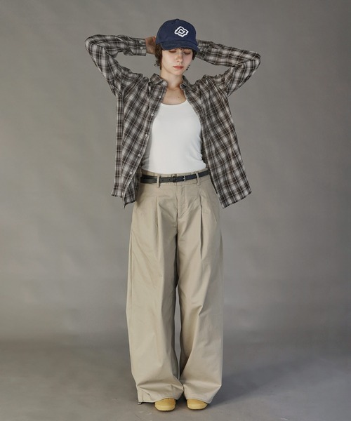 NAKER(ネイカー)の「レーヨン混レギュラーカラーチェックシャツ(シャツ/ブラウス・メンズ・ネイビー/ブラウン・L/M/S/XL)」の10枚目の写真