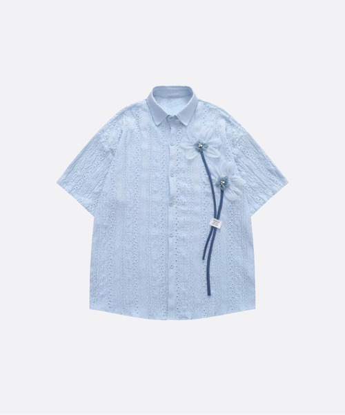Emboss Flower Jacquard Shirt — рубашка с жаккардовым цветочным тиснением
