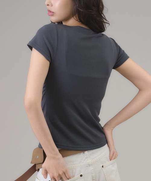 apres jour mignon（アプレジュールミニョン）の「フェイクレイヤードトップス（Tシャツ/カットソー・レディース・チャコールグレー/グレー/ブラウン系その他・フリー/LARGE）」の16枚目の写真