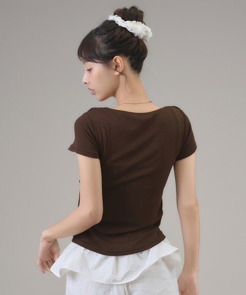 apres jour mignon（アプレジュールミニョン）の「フェイクレイヤードトップス（Tシャツ/カットソー・レディース・チャコールグレー/グレー/ブラウン系その他・フリー/LARGE）」の20枚目の写真