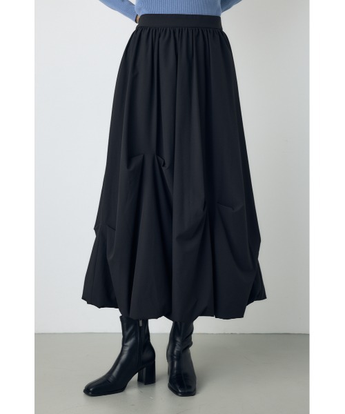 AZUL by moussy(アズールバイマウジー)の「【たっぷり立体感】タックバルーンスカート 秋服 冬服【身長/骨格別着用画像あり】デザインスカート(スカート・レディース・アイボリー/ブラック・SMALL/MEDIUM)」の1枚目の写真