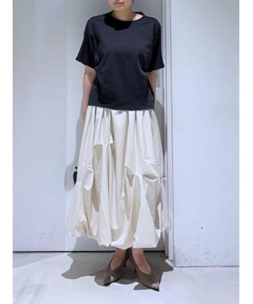 AZUL by moussy(アズールバイマウジー)の「【たっぷり立体感】タックバルーンスカート 秋服 冬服【身長/骨格別着用画像あり】デザインスカート(スカート・レディース・アイボリー/ブラック・SMALL/MEDIUM)」の20枚目の写真