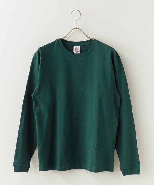 CROSS & STITCH(クロスステッチ)の「CROSS&STITCH/クロスアンドステッチ オープンエンド マックスウェイトロングスリーブTシャツ(Tシャツ/カットソー・メンズ・ライトベージュ/ダークグリーン・S/XL/L)」の2枚目の写真