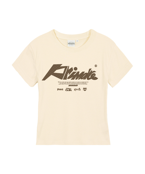 PRIMATE(プライメイト)の「DOTTED レディース スリムフィット 半袖Tシャツ 6 COLORS(Tシャツ/カットソー・レディース・チャコール/ブラック/カーキ/ホワイト/クリーム/ラベンダー・LARGE/MEDIUM/SMALL)」の4枚目の写真