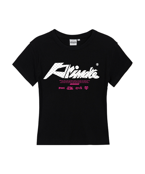 PRIMATE(プライメイト)の「DOTTED レディース スリムフィット 半袖Tシャツ 6 COLORS(Tシャツ/カットソー・レディース・チャコール/ブラック/カーキ/ホワイト/クリーム/ラベンダー・LARGE/MEDIUM/SMALL)」の2枚目の写真