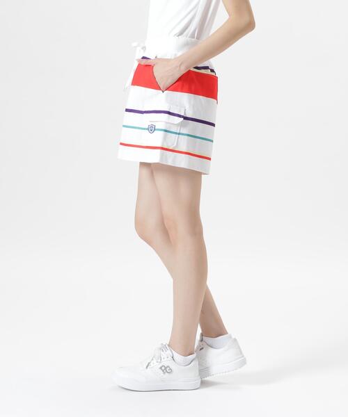 PEARLY GATES(パーリーゲイツ)の「ストレッチサッカージャガードショートパンツ <マルチボーダー>(その他パンツ・レディース・ホワイト系その他2・SMALL/MEDIUM/LARGE)」の4枚目の写真