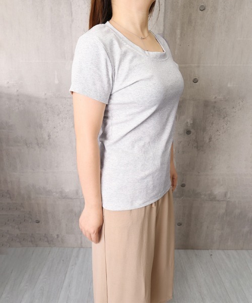 Miniministore(ミニミニストア)の「半袖tシャツ レディース 韓国風(Tシャツ/カットソー・レディース・ブラック/ホワイト/ライトグレー・FREE)」の14枚目の写真