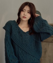 mideal（マイディール）の「one shoulder cable knit   ワンショルケーブルニット（ニット/セーター）」