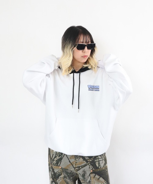VISION STREET WEAR(ヴィジョンストリートウェア)の「Dinosaur ghost hoodie / ゴースト配色フーディー(パーカー・メンズ・ダークグリーン/ブラック/ホワイト・MEDIUM/X-LARGE/LARGE)」の8枚目の写真
