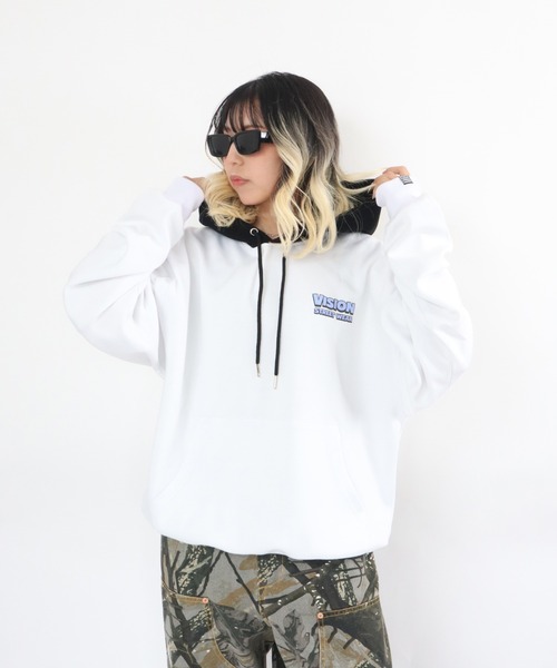 VISION STREET WEAR(ヴィジョンストリートウェア)の「Dinosaur ghost hoodie / ゴースト配色フーディー(パーカー・メンズ・ダークグリーン/ブラック/ホワイト・MEDIUM/X-LARGE/LARGE)」の9枚目の写真