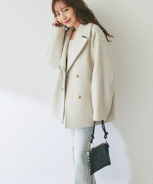 La boutique BonBon(ラブティックボンボン)の「【再販】ロイヤルビーバーメタル釦ピーコート(ピーコート・レディース・ネイビー/アイボリー・FREE)」の4枚目の写真