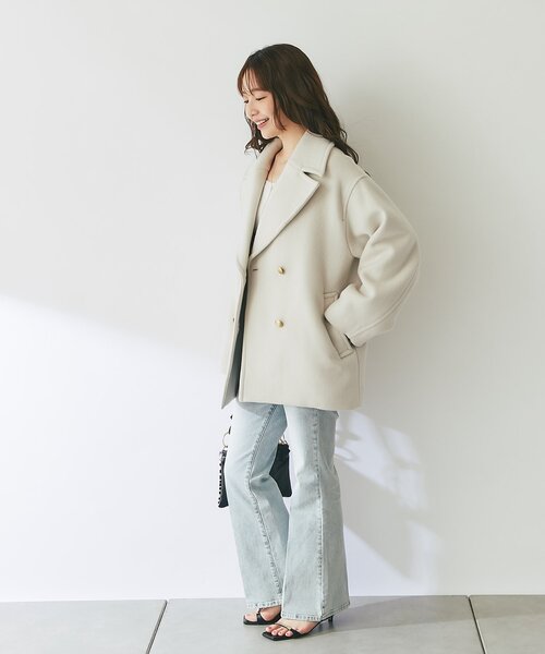 La boutique BonBon(ラブティックボンボン)の「【再販】ロイヤルビーバーメタル釦ピーコート(ピーコート・レディース・ネイビー/アイボリー・FREE)」の10枚目の写真
