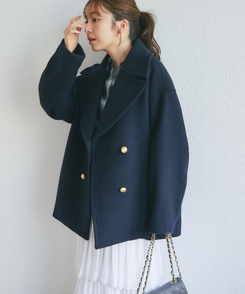 La boutique BonBon(ラブティックボンボン)の「【再販】ロイヤルビーバーメタル釦ピーコート(ピーコート・レディース・ネイビー/アイボリー・FREE)」の20枚目の写真