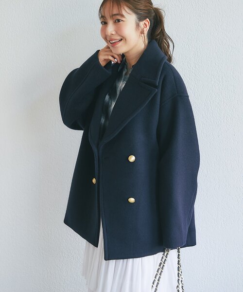 La boutique BonBon(ラブティックボンボン)の「【再販】ロイヤルビーバーメタル釦ピーコート(ピーコート・レディース・ネイビー/アイボリー・FREE)」の21枚目の写真