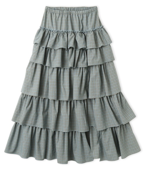 atmos pink（アトモスピンク）の「atmos pink Plaid Tiered Skirt / アトモス ピンク ティアード スカート（スカート・レディース・ミント/ブラウン・FREE）」の2枚目の写真