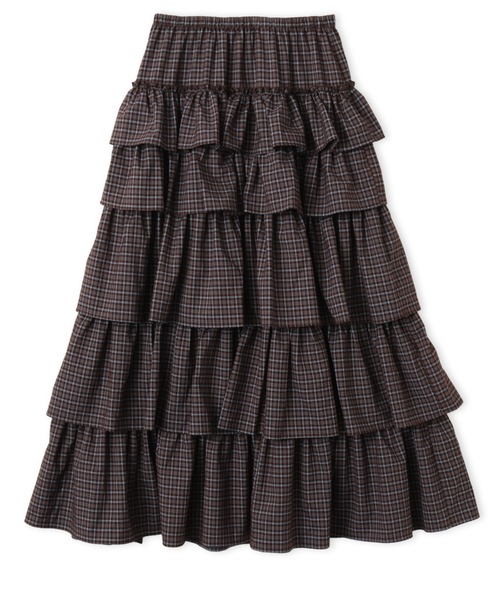 atmos pink（アトモスピンク）の「atmos pink Plaid Tiered Skirt / アトモス ピンク ティアード スカート（スカート・レディース・ミント/ブラウン・FREE）」の12枚目の写真