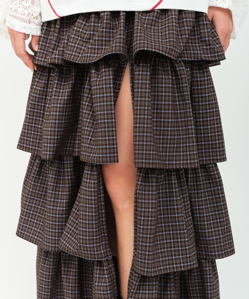 atmos pink（アトモスピンク）の「atmos pink Plaid Tiered Skirt / アトモス ピンク ティアード スカート（スカート・レディース・ミント/ブラウン・FREE）」の15枚目の写真
