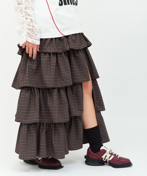 atmos pink（アトモスピンク）の「atmos pink Plaid Tiered Skirt / アトモス ピンク ティアード スカート（スカート・レディース・ミント/ブラウン・FREE）」の16枚目の写真